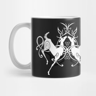 White knotwork deer Mug